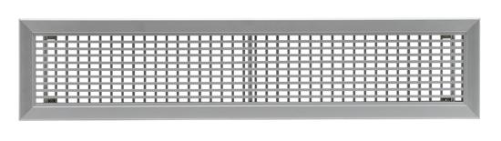 Mod. UF 0/1 AH: grille with 0°/15° inclined fixed blades and second series of adjustable blades