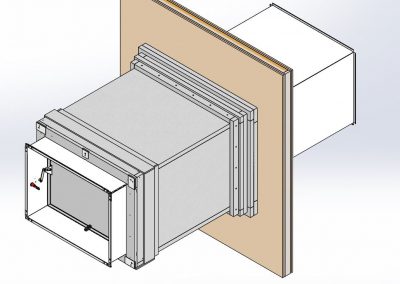 Fire damper series WK25, installation remote from the wall.